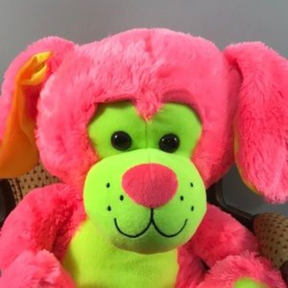 📌Peek-A-Boo neon color soft plush stuffed dog soft toy animal - Picture 2 of 7